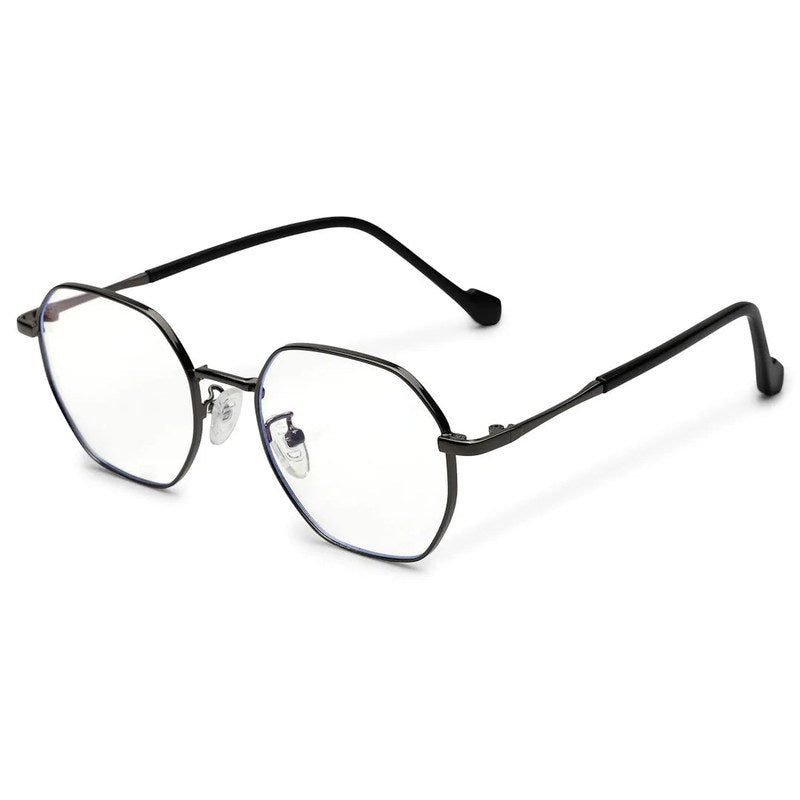 Dravon Grey Medium Full Rim Hexagonal Computer Glasses for Men & Women — Hashtag Eyewears