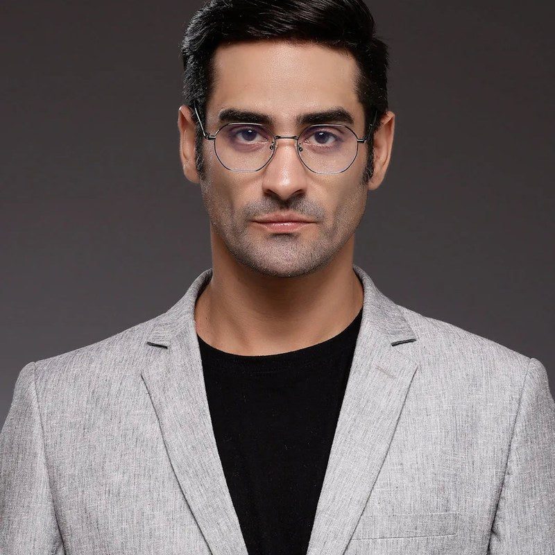Dravon Grey Medium Full Rim Hexagonal Computer Glasses for Men & Women — Hashtag Eyewears