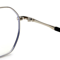 Dravon Silver & Black Medium Full Rim Hexagonal Computer Glasses for Men & Women — Hashtag Eyewears