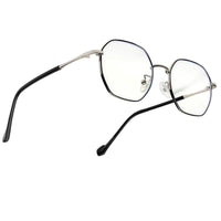 Dravon Silver & Black Medium Full Rim Hexagonal Computer Glasses for Men & Women — Hashtag Eyewears