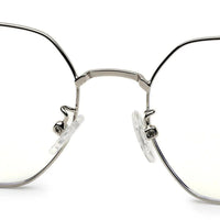 Dravon Silver & Black Medium Full Rim Hexagonal Computer Glasses for Men & Women — Hashtag Eyewears