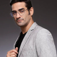 Dravon Silver & Black Medium Full Rim Hexagonal Computer Glasses for Men & Women — Hashtag Eyewears