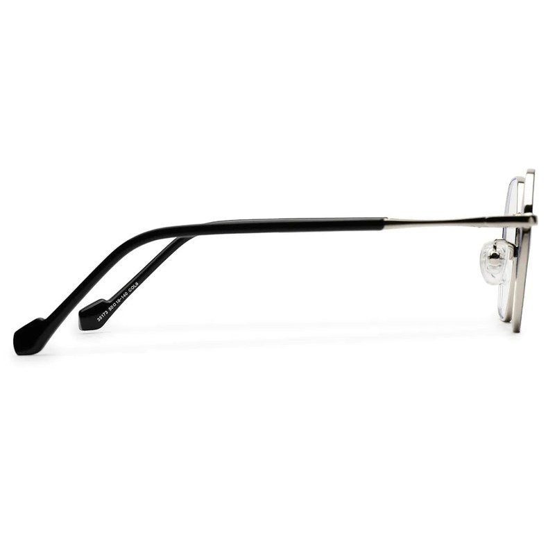 Dravon Silver & Black Medium Full Rim Hexagonal Computer Glasses for Men & Women — Hashtag Eyewears