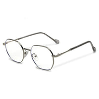 Dravon Silver Medium Full Rim Hexagonal Computer Glasses for Men & Women — Hashtag Eyewears