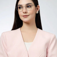 Dravon Silver Medium Full Rim Hexagonal Computer Glasses for Men & Women — Hashtag Eyewears