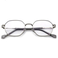 Dravon Silver Medium Full Rim Hexagonal Computer Glasses for Men & Women — Hashtag Eyewears