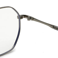 Dravon Silver Medium Full Rim Hexagonal Computer Glasses for Men & Women — Hashtag Eyewears