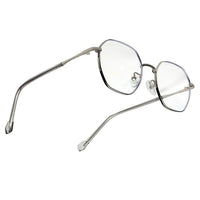 Dravon Silver Medium Full Rim Hexagonal Computer Glasses for Men & Women — Hashtag Eyewears
