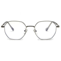 Dravon Silver Medium Full Rim Hexagonal Computer Glasses for Men & Women — Hashtag Eyewears