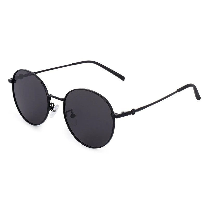 Dravyn Black Medium Full Rim Round Sunglasses for Men & Women — Hashtag Eyewears