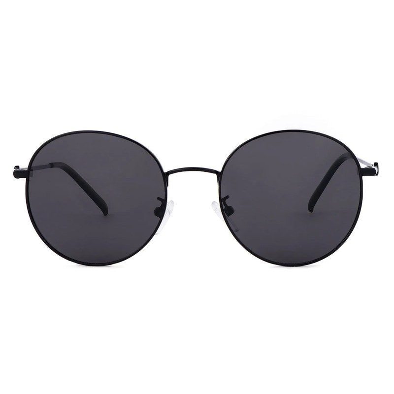 Dravyn Black Medium Full Rim Round Sunglasses for Men & Women — Hashtag Eyewears