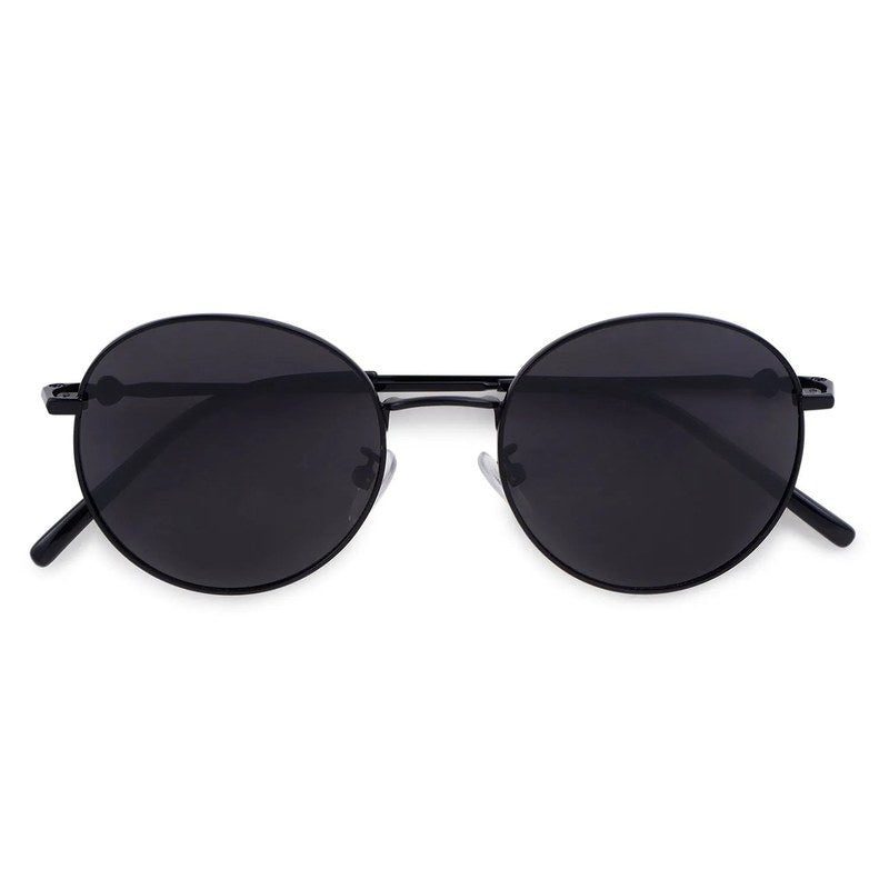 Dravyn Black Medium Full Rim Round Sunglasses for Men & Women — Hashtag Eyewears