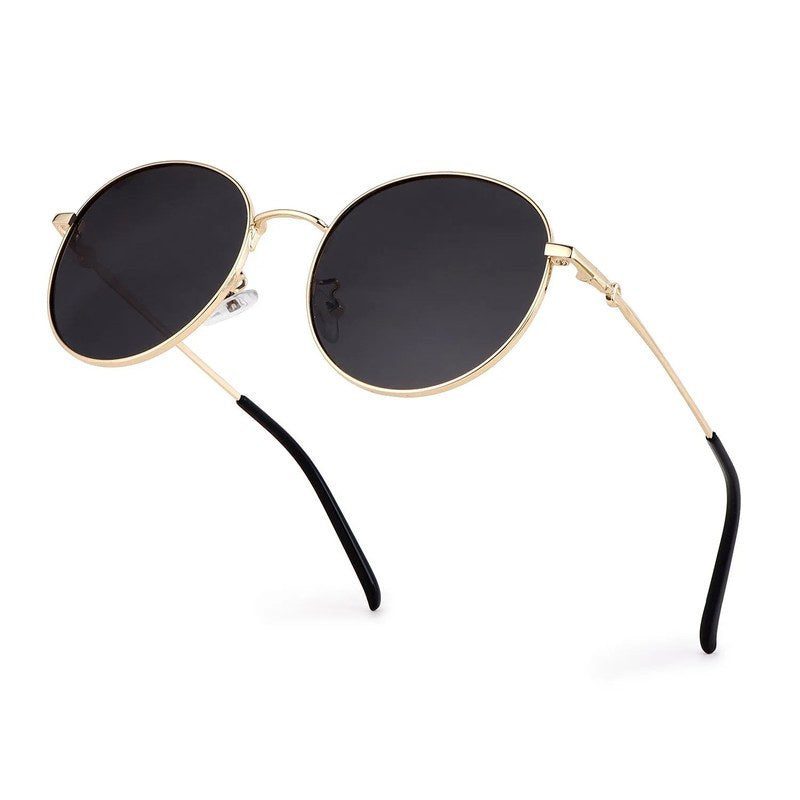 Dravyn | Grey Medium Full Rim Round Sunglasses for Men & Women [Polarized]