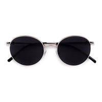 Dravyn Silver Medium Full Rim Round Sunglasses for Men & Women — Hashtag Eyewears