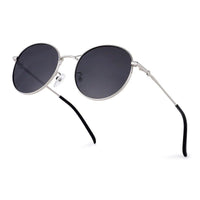 Dravyn Silver Medium Full Rim Round Sunglasses for Men & Women — Hashtag Eyewears