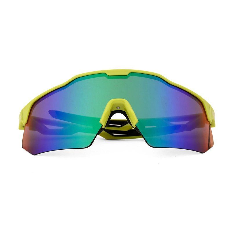 Drift | Light Green Extra-Large Half Rim Shield Sports Sunglasses for Men & Women [UV-protected]