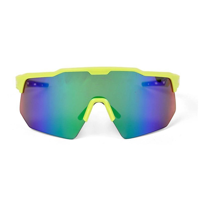 Drift Light Green Extra-Large Half Rim Shield Sports Sunglasses for Men & Women — Hashtag Eyewears