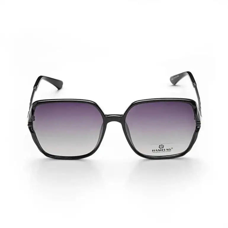 Driftis | Black Large Full Rim Hexagonal Sunglasses for Women [Polarized]