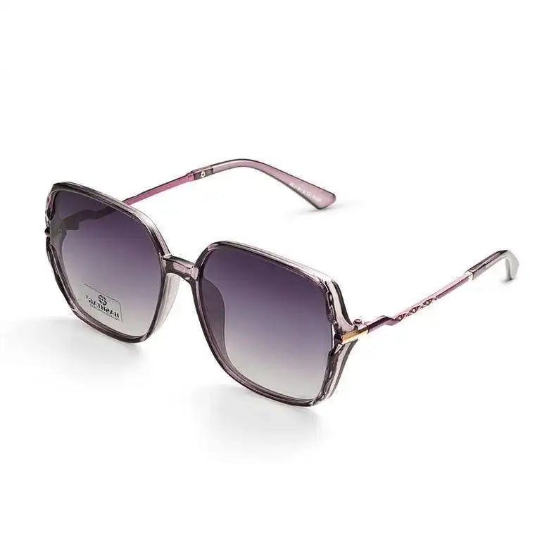 Driftis | Dark Purple Large Full Rim Hexagonal Sunglasses for Women [Polarized]