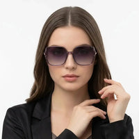 Driftis | Dark Purple Large Full Rim Hexagonal Sunglasses for Women [Polarized]