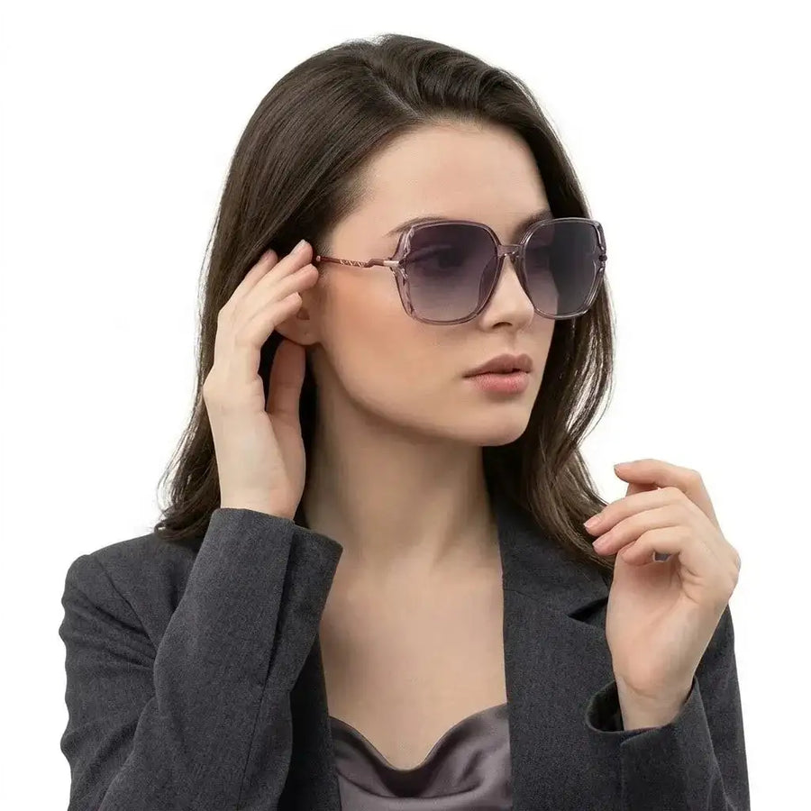 Driftis | Dark Purple Large Full Rim Hexagonal Sunglasses for Women [Polarized]