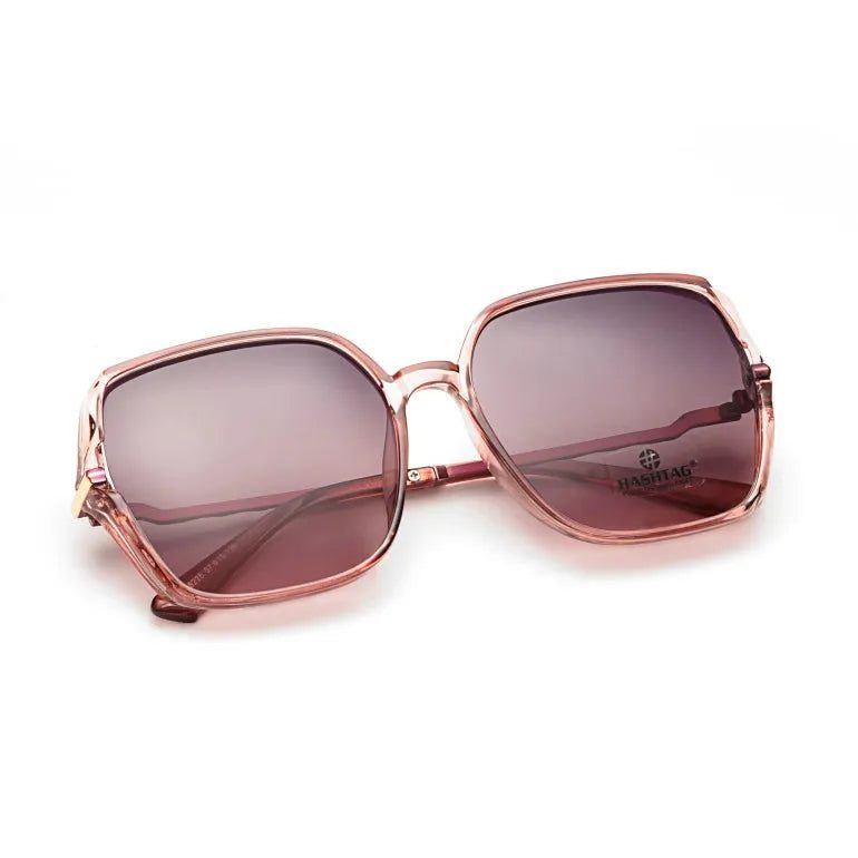 Driftis | Pink Large Full Rim Heptagonal Sunglasses for Women [Polarized]