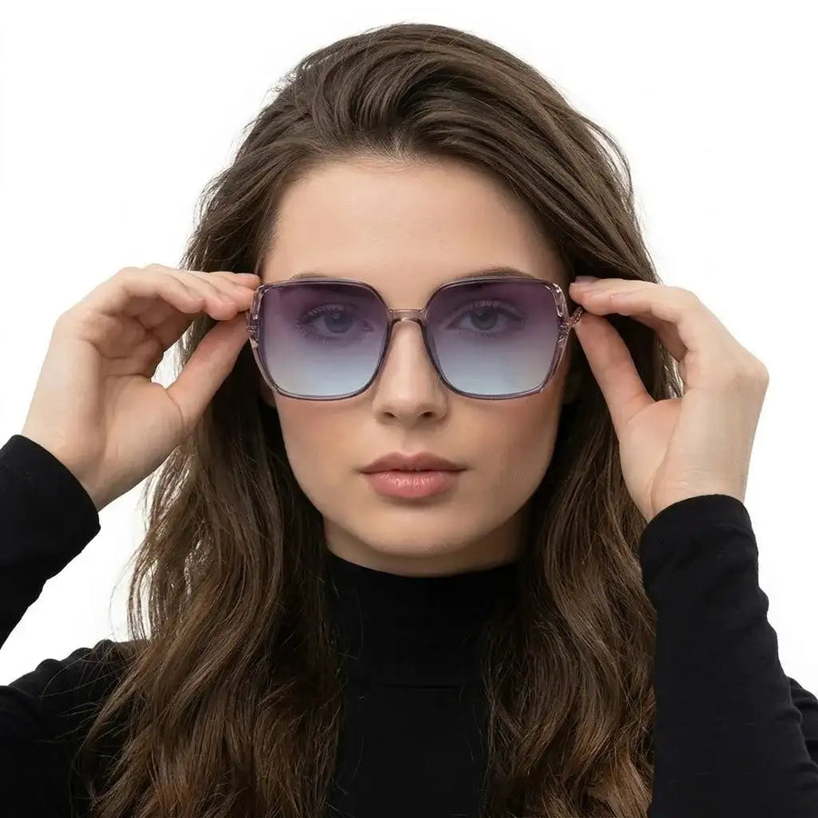 Driftis | purple Large Full Rim Hexagonal Sunglasses for Women [Polarized]