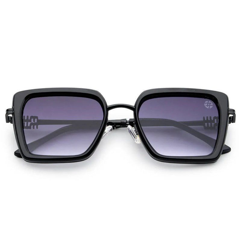 DuskDazzle | Black Large Full Rim Cateye Sunglasses for Women [UV-protected]