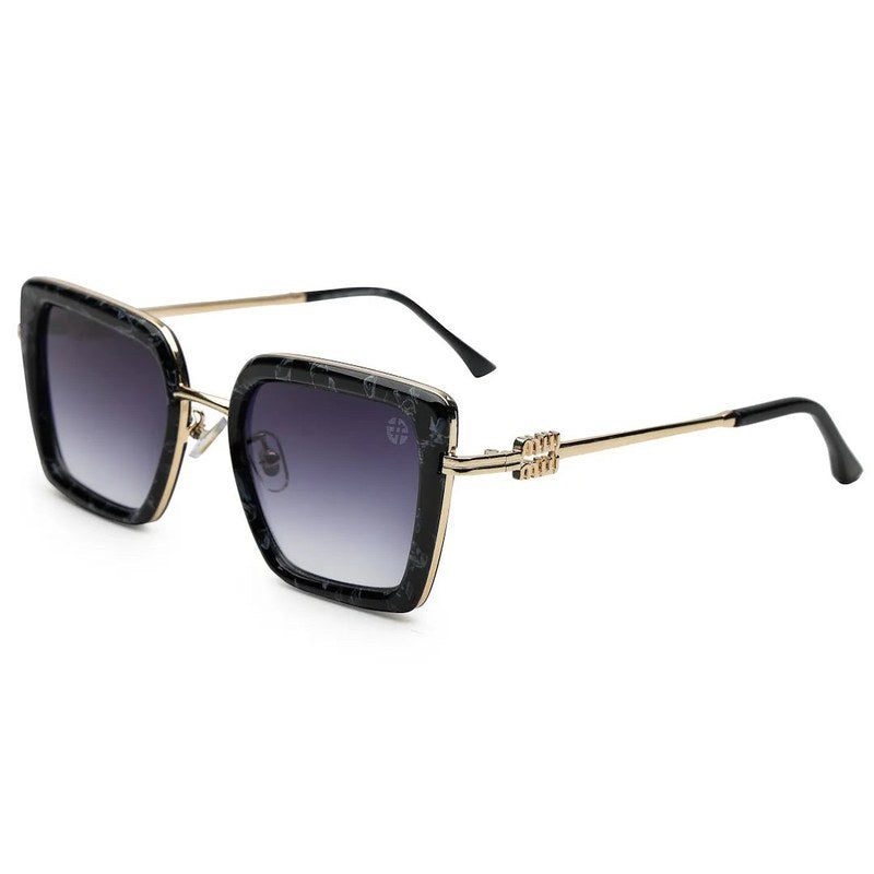 DuskDazzle Texture Black & Golden Large Full Rim Cateye Sunglasses for Women — Hashtag Eyewears