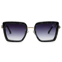 DuskDazzle Texture Black & Golden Large Full Rim Cateye Sunglasses for Women — Hashtag Eyewears