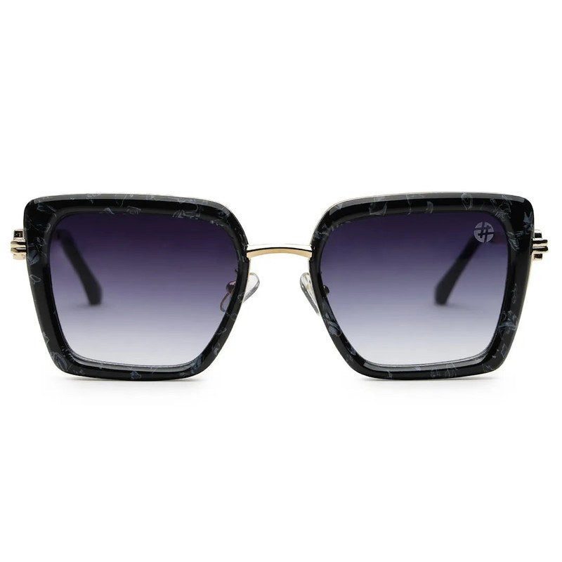 DuskDazzle Texture Black & Golden Large Full Rim Cateye Sunglasses for Women — Hashtag Eyewears