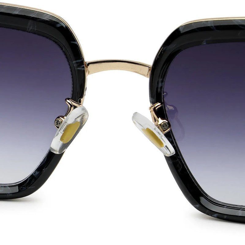 DuskDazzle Texture Black & Golden Large Full Rim Cateye Sunglasses for Women — Hashtag Eyewears