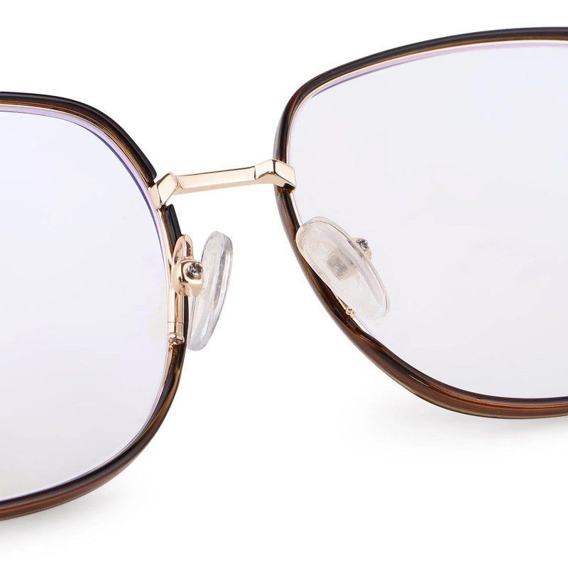 Duskra | Golden & Brown Large Full Rim Square Clip-on for Men & Women [UV-protected]