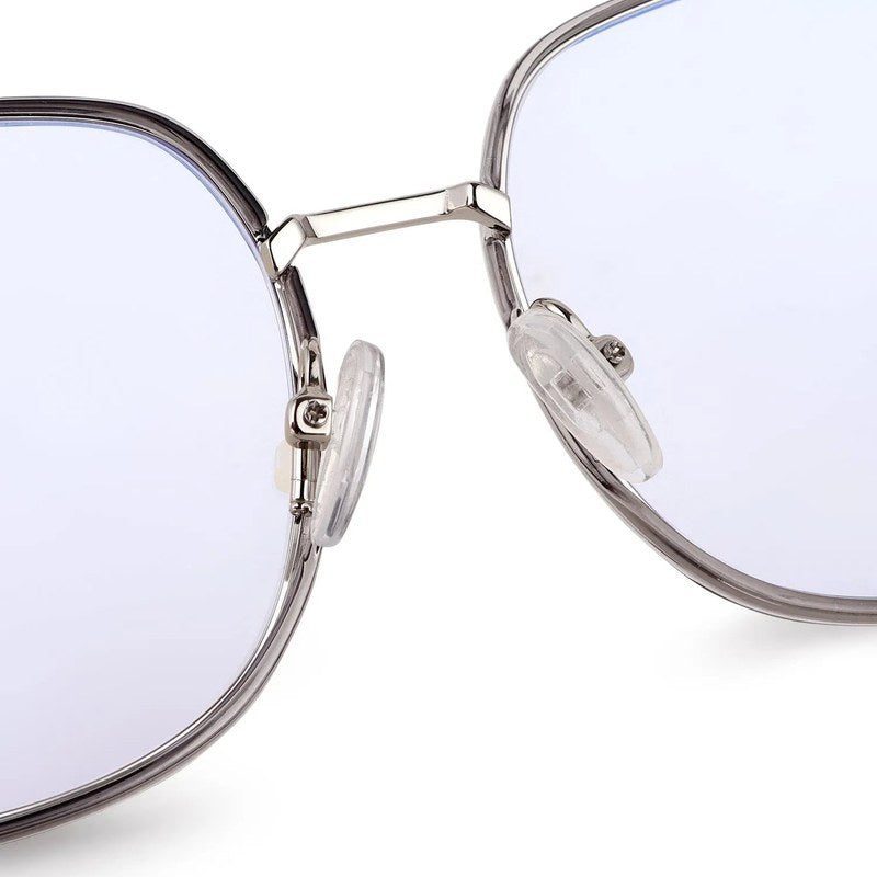 Duskra Silver & Transparent Grey Large Full Rim Square Clip-on for Men & Women — Hashtag Eyewears