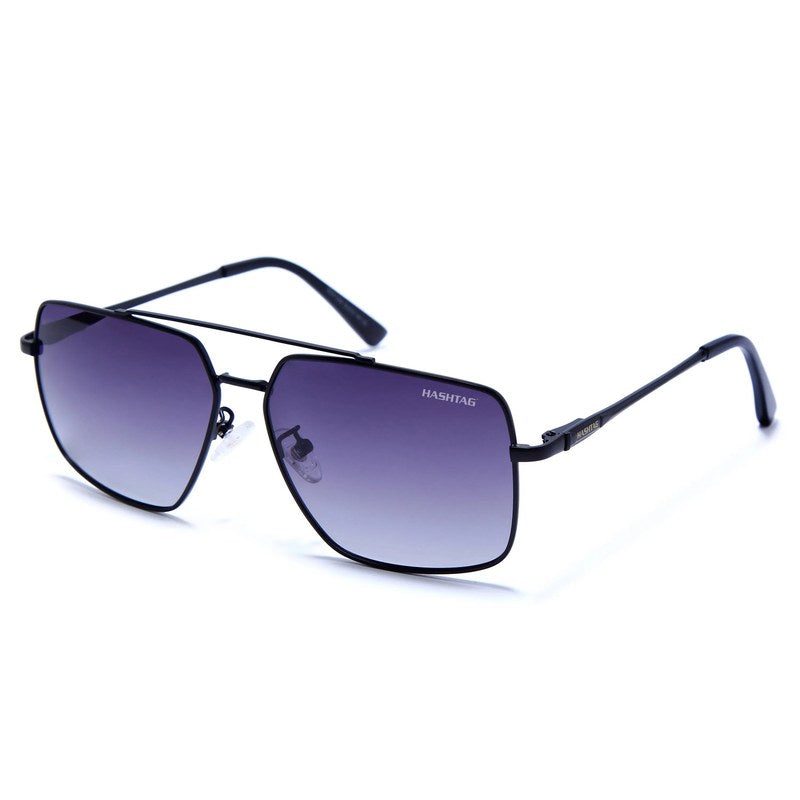 Kynra Black Large Full Rim Aviator Sunglasses for Men & Women — Hashtag Eyewears