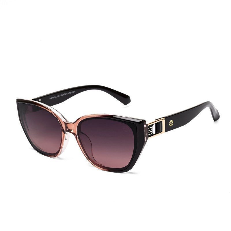 Fynix Transparent Brown Medium Full Rim Cateye Sunglasses for Women — Hashtag Eyewears