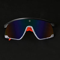 Eaga Black-Grey Texture Large Half Rim Shield Sports Sunglasses for Men & Women — Hashtag Eyewears