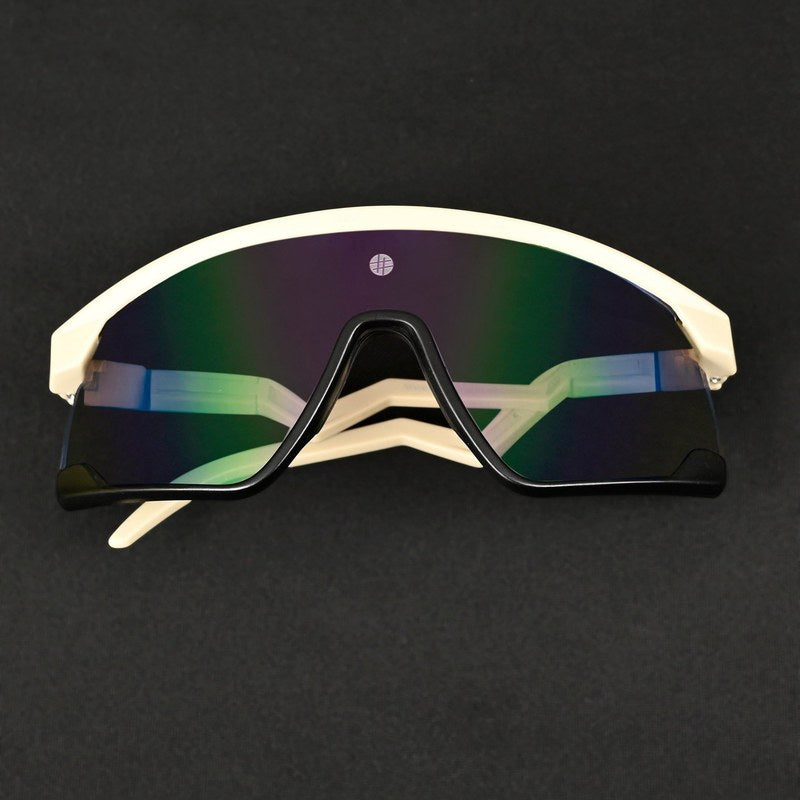 Eaga Cream Large Half Rim Shield Sports Sunglasses for Men & Women — Hashtag Eyewears