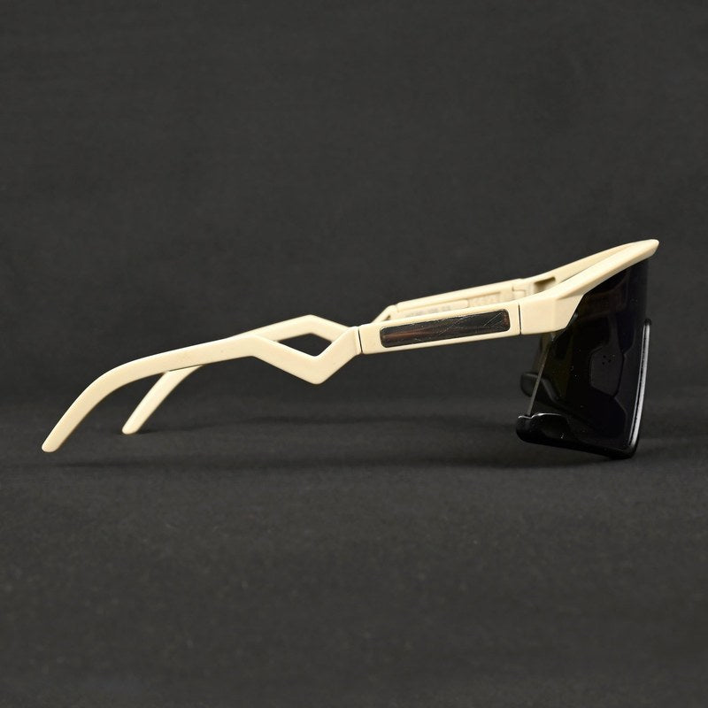 Eaga Cream Large Half Rim Shield Sports Sunglasses for Men & Women — Hashtag Eyewears