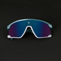 Eaga Mate Green & Grey Large Half Rim Shield Sports Sunglasses for Men & Women — Hashtag Eyewears