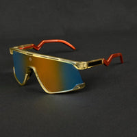 Eaga Transparent Green Large Half Rim Shield Sports Sunglasses for Men & Women — Hashtag Eyewears