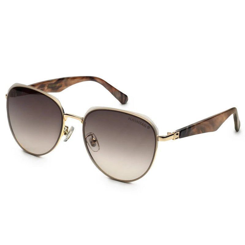 Eclipra Gradient Brown Large Full Rim Oval Sunglasses for Women — Hashtag Eyewears