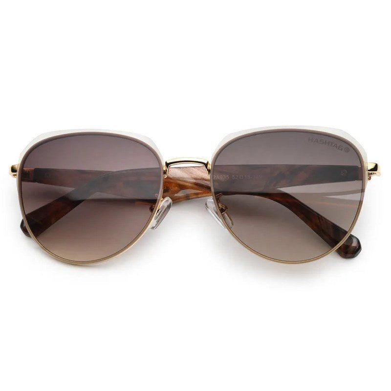 Eclipra Gradient Brown Large Full Rim Oval Sunglasses for Women — Hashtag Eyewears