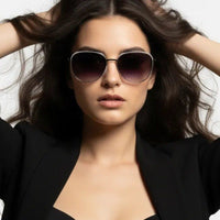 Eclipra Gradient Brown Large Full Rim Oval Sunglasses for Women — Hashtag Eyewears