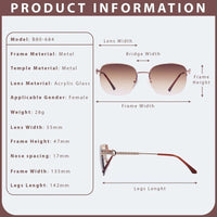 Eclipse Brown Medium Half Rim Square Sunglasses for Women — Hashtag Eyewears