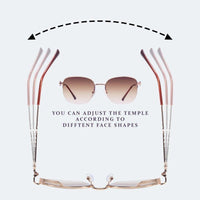 Eclipse Brown Medium Half Rim Square Sunglasses for Women — Hashtag Eyewears