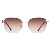 Eclipse Brown Medium Half Rim Square Sunglasses for Women — Hashtag Eyewears