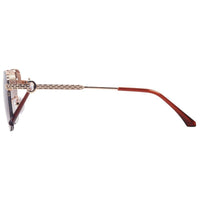 Eclipse Brown Medium Half Rim Square Sunglasses for Women — Hashtag Eyewears