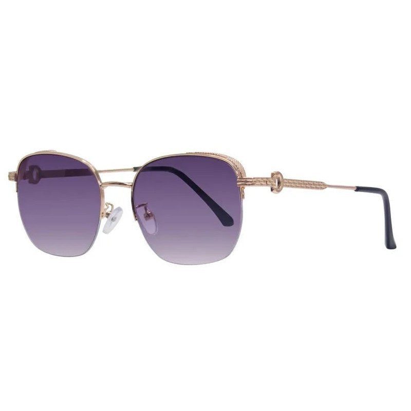 Eclipse Purple Medium Half Rim Square Sunglasses for Women — Hashtag Eyewears
