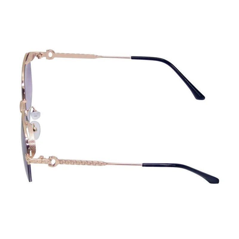 Eclipse Purple Medium Half Rim Square Sunglasses for Women — Hashtag Eyewears